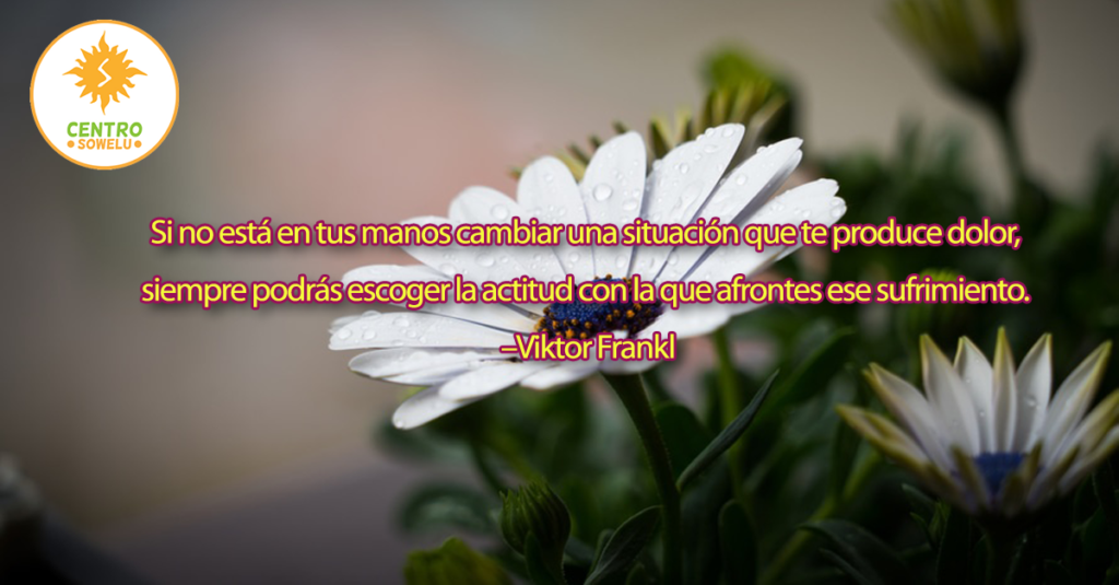 Si no está en tus manos cambiar una situación que te produce dolor, siempre podrás escoger la actitud con la que afrontes ese sufrimiento. –Viktor Frankl